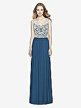 Front View Thumbnail - Dusk Blue & Ivory After Six Bridesmaid Dress 6773