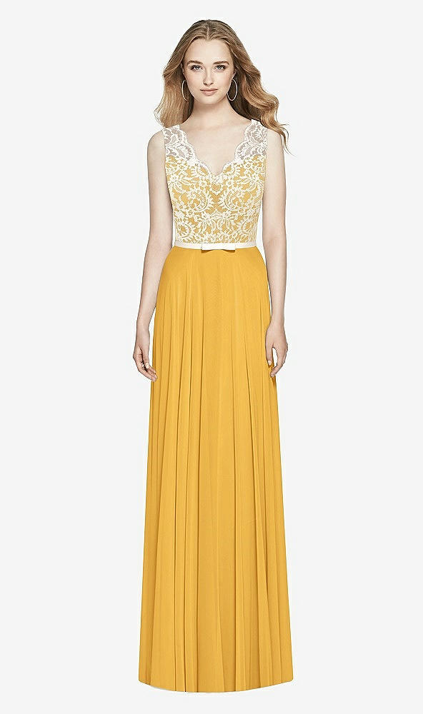 Front View - NYC Yellow & Ivory After Six Bridesmaid Dress 6773