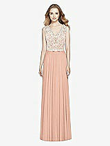 Front View Thumbnail - Pale Peach & Ivory After Six Bridesmaid Dress 6773