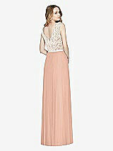 Rear View Thumbnail - Pale Peach & Ivory After Six Bridesmaid Dress 6773