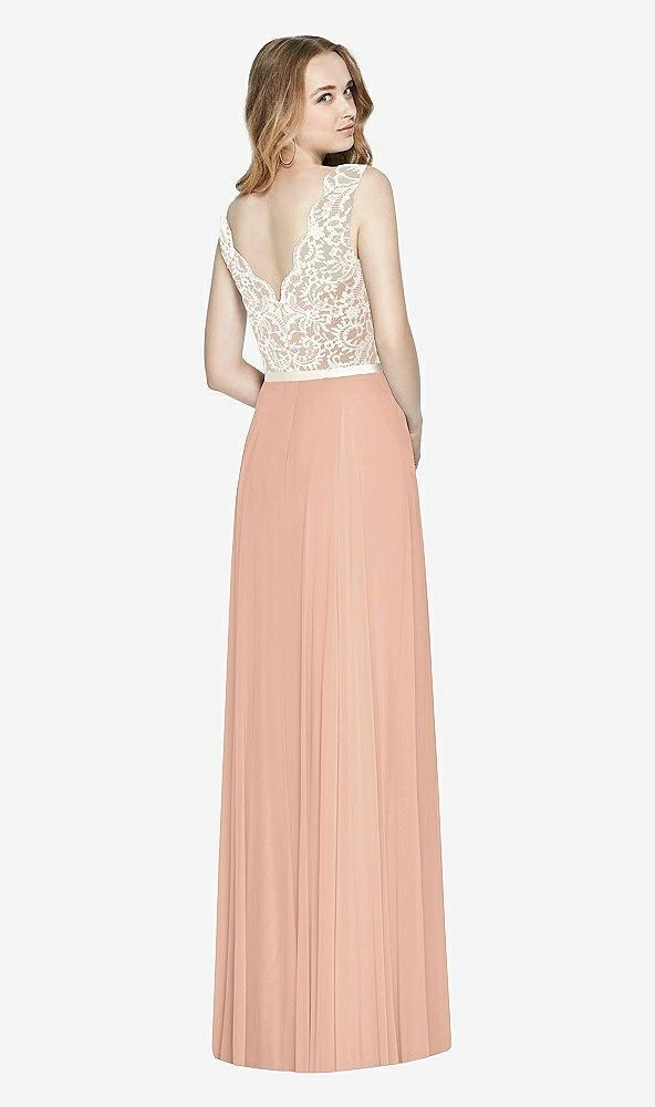 Back View - Pale Peach & Ivory After Six Bridesmaid Dress 6773