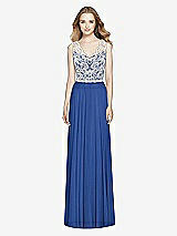Front View Thumbnail - Classic Blue & Ivory After Six Bridesmaid Dress 6773
