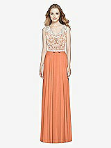 Front View Thumbnail - Sweet Melon & Ivory After Six Bridesmaid Dress 6773