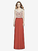 Front View Thumbnail - Amber Sunset & Ivory After Six Bridesmaid Dress 6773