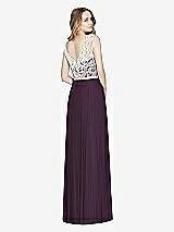 Rear View Thumbnail - Aubergine & Ivory After Six Bridesmaid Dress 6773