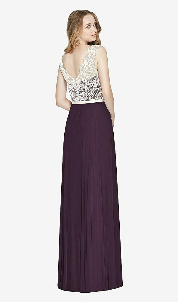 Back View - Aubergine & Ivory After Six Bridesmaid Dress 6773