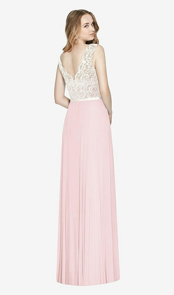 Back View - Ballet Pink & Ivory After Six Bridesmaid Dress 6773