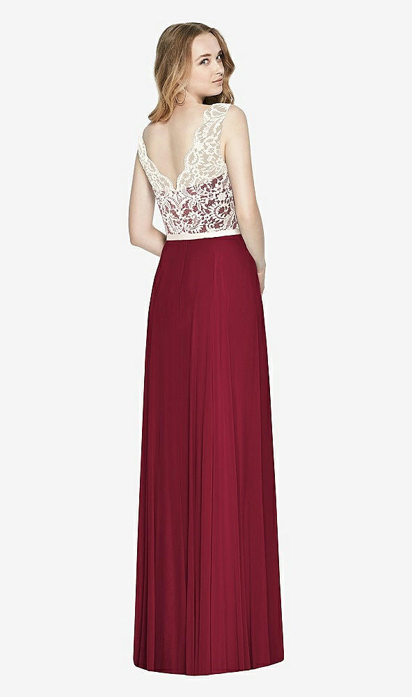 Back View - Burgundy & Ivory After Six Bridesmaid Dress 6773