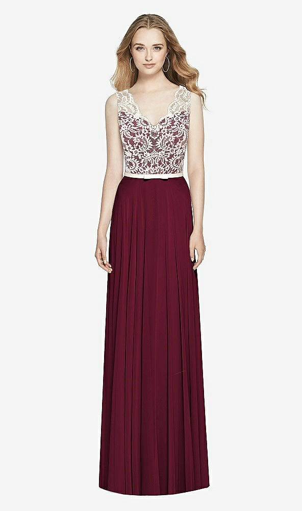 Front View - Cabernet & Ivory After Six Bridesmaid Dress 6773