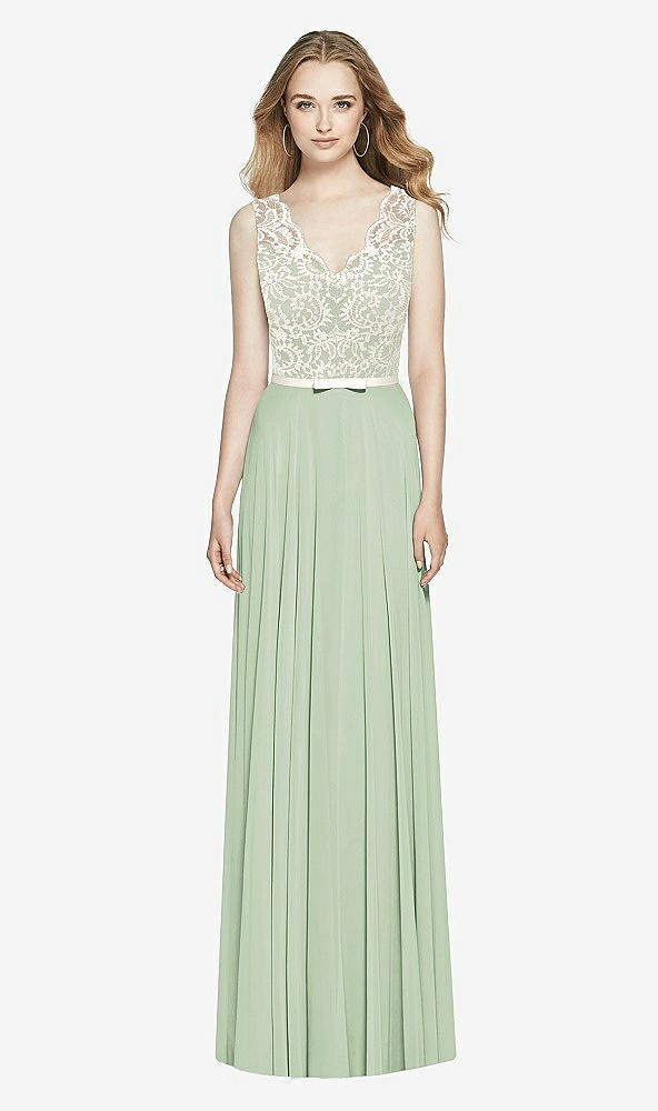 Front View - Celadon & Ivory After Six Bridesmaid Dress 6773