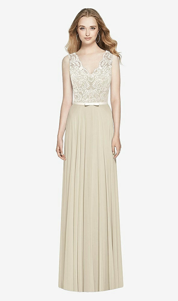 Front View - Champagne & Ivory After Six Bridesmaid Dress 6773