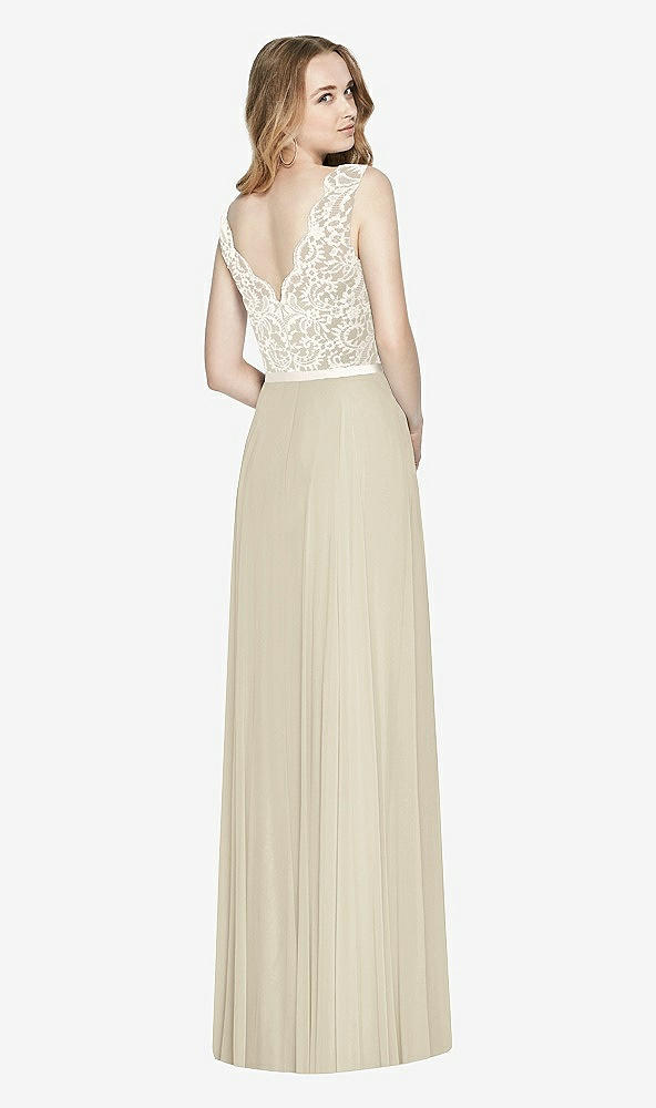 Back View - Champagne & Ivory After Six Bridesmaid Dress 6773