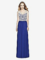 Front View Thumbnail - Cobalt Blue & Ivory After Six Bridesmaid Dress 6773