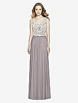 Front View Thumbnail - Cashmere Gray & Ivory After Six Bridesmaid Dress 6773