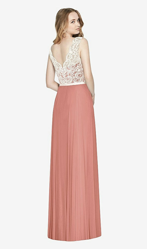 Back View - Desert Rose & Ivory After Six Bridesmaid Dress 6773