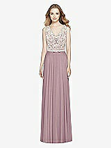 Front View Thumbnail - Dusty Rose & Ivory After Six Bridesmaid Dress 6773