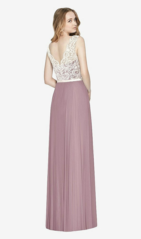 Back View - Dusty Rose & Ivory After Six Bridesmaid Dress 6773
