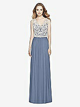 Front View Thumbnail - Larkspur Blue & Ivory After Six Bridesmaid Dress 6773