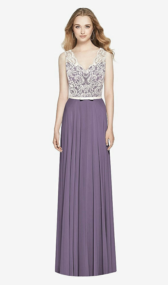 Front View - Lavender & Ivory After Six Bridesmaid Dress 6773