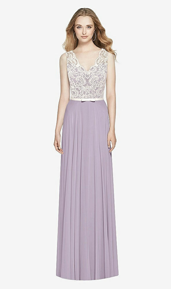 Front View - Lilac Haze & Ivory After Six Bridesmaid Dress 6773