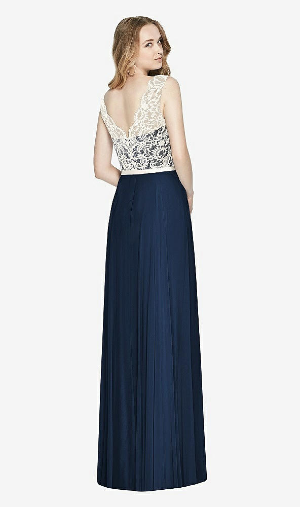 Back View - Midnight Navy & Ivory After Six Bridesmaid Dress 6773