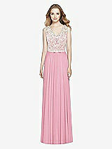Front View Thumbnail - Peony Pink & Ivory After Six Bridesmaid Dress 6773