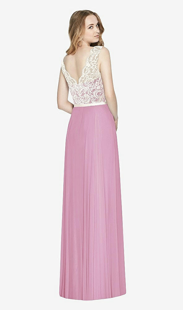 Back View - Powder Pink & Ivory After Six Bridesmaid Dress 6773