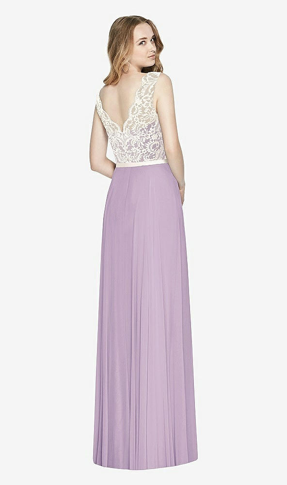Back View - Pale Purple & Ivory After Six Bridesmaid Dress 6773
