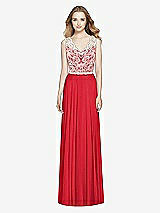 Front View Thumbnail - Parisian Red & Ivory After Six Bridesmaid Dress 6773