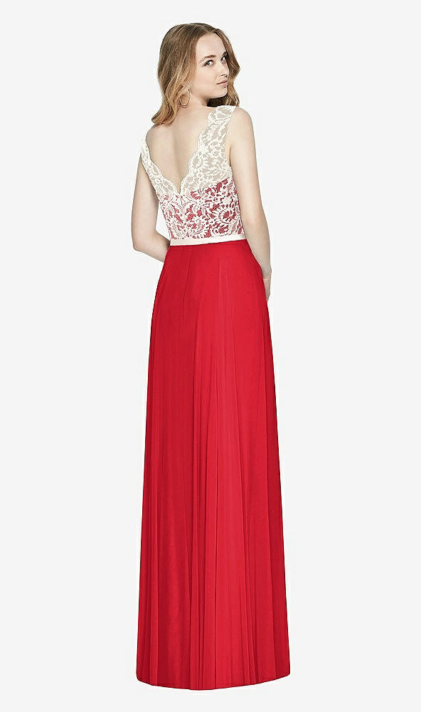Back View - Parisian Red & Ivory After Six Bridesmaid Dress 6773