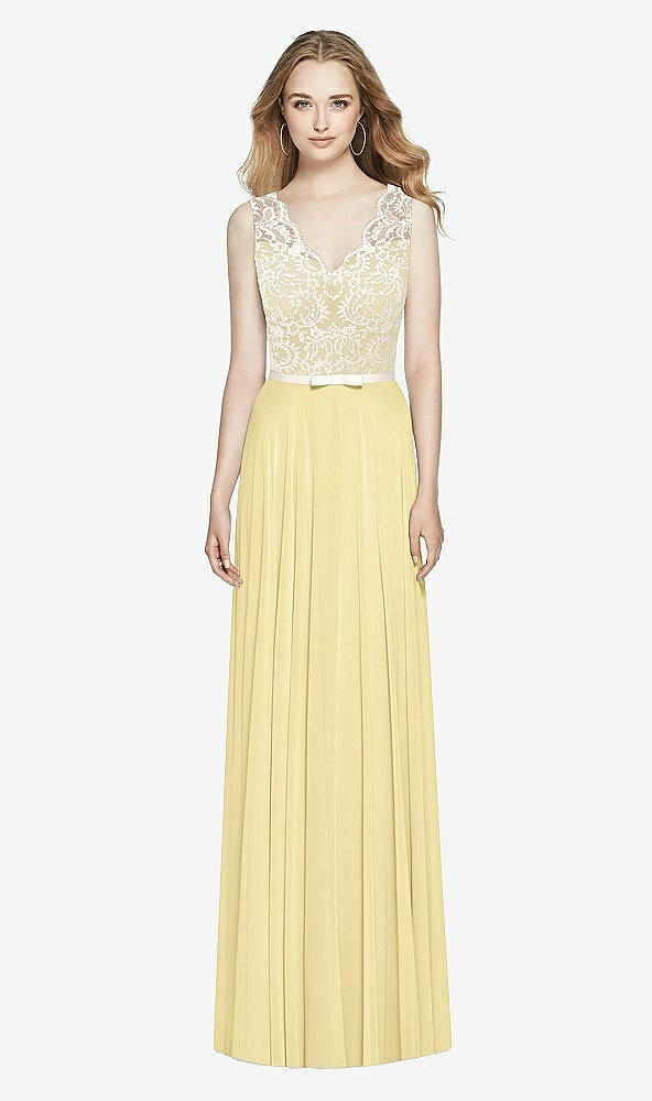 Front View - Pale Yellow & Ivory After Six Bridesmaid Dress 6773