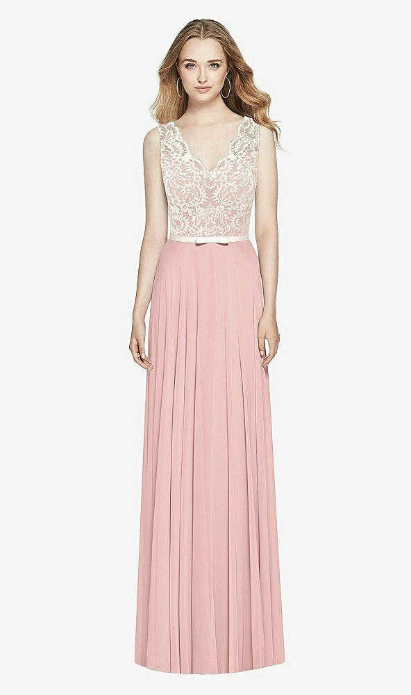 Front View - Rose - PANTONE Rose Quartz & Ivory After Six Bridesmaid Dress 6773
