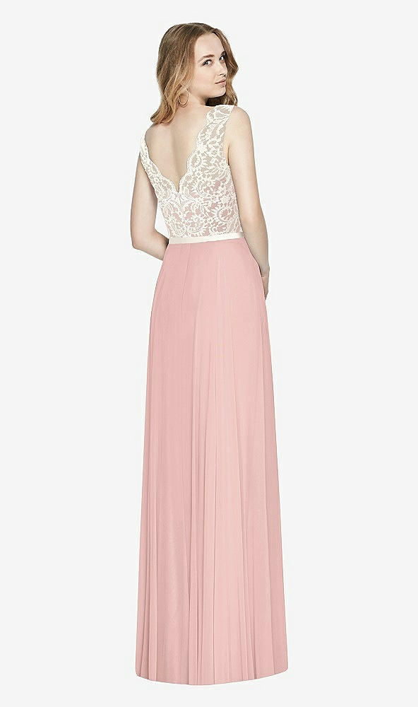 Back View - Rose - PANTONE Rose Quartz & Ivory After Six Bridesmaid Dress 6773