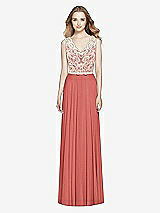 Front View Thumbnail - Coral Pink & Ivory After Six Bridesmaid Dress 6773