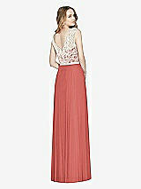 Rear View Thumbnail - Coral Pink & Ivory After Six Bridesmaid Dress 6773