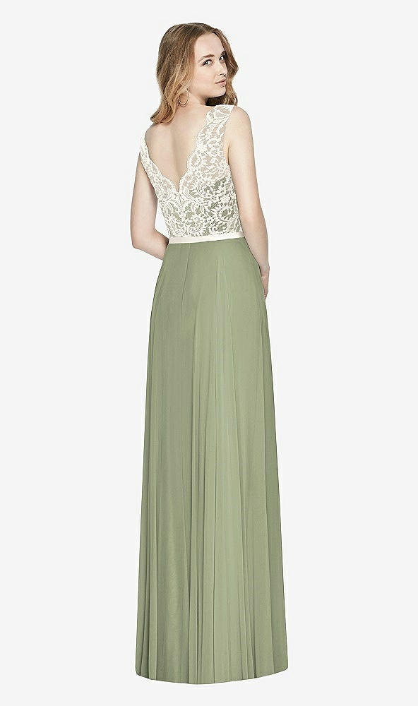 Back View - Sage & Ivory After Six Bridesmaid Dress 6773