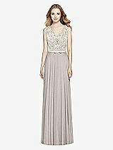 Front View Thumbnail - Taupe & Ivory After Six Bridesmaid Dress 6773