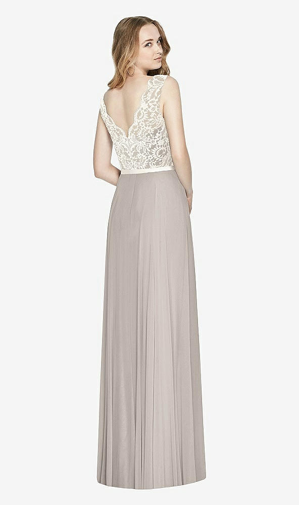 Back View - Taupe & Ivory After Six Bridesmaid Dress 6773