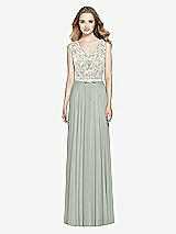 Front View Thumbnail - Willow Green & Ivory After Six Bridesmaid Dress 6773