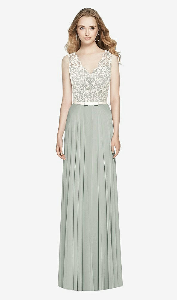 Front View - Willow Green & Ivory After Six Bridesmaid Dress 6773