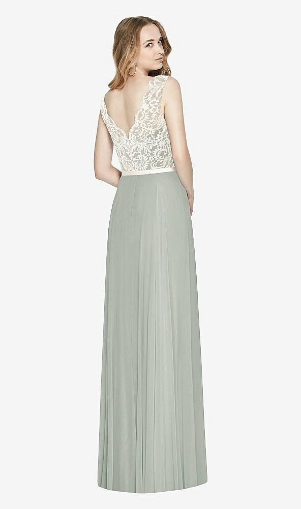 Back View - Willow Green & Ivory After Six Bridesmaid Dress 6773