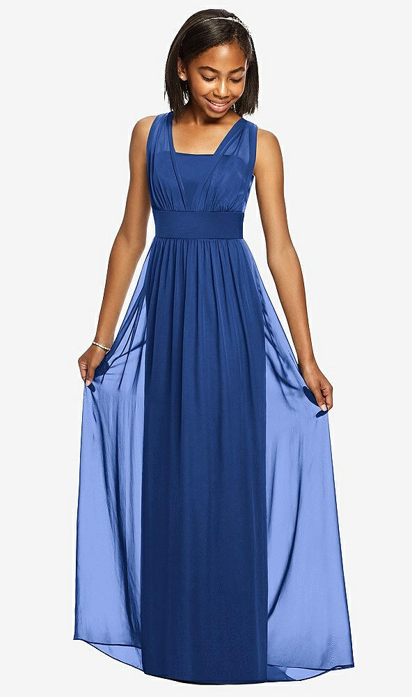 Front View - Classic Blue Dessy Collection Junior Bridesmaid Dress JR543