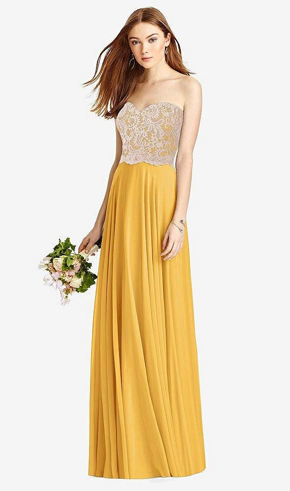 Front View - NYC Yellow & Cameo Studio Design Bridesmaid Dress 4529