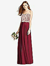 Front View Thumbnail - Burgundy & Cameo Studio Design Bridesmaid Dress 4529