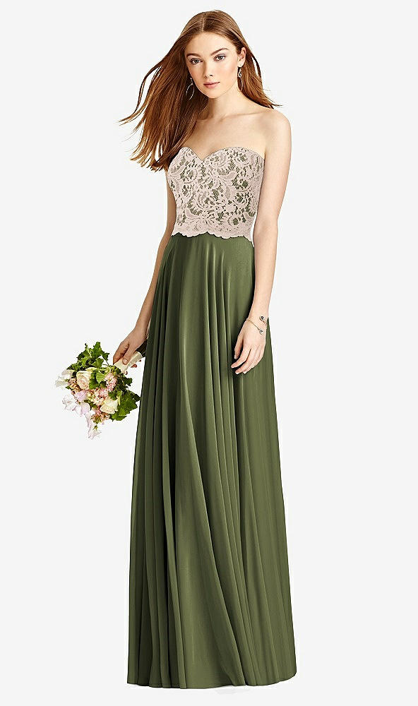 Front View - Olive Green & Cameo Studio Design Bridesmaid Dress 4529