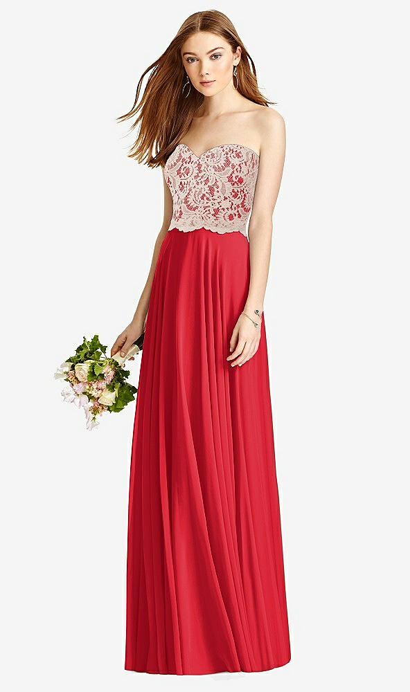 Front View - Parisian Red & Cameo Studio Design Bridesmaid Dress 4529