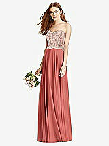 Front View Thumbnail - Coral Pink & Cameo Studio Design Bridesmaid Dress 4529