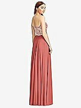 Rear View Thumbnail - Coral Pink & Cameo Studio Design Bridesmaid Dress 4529