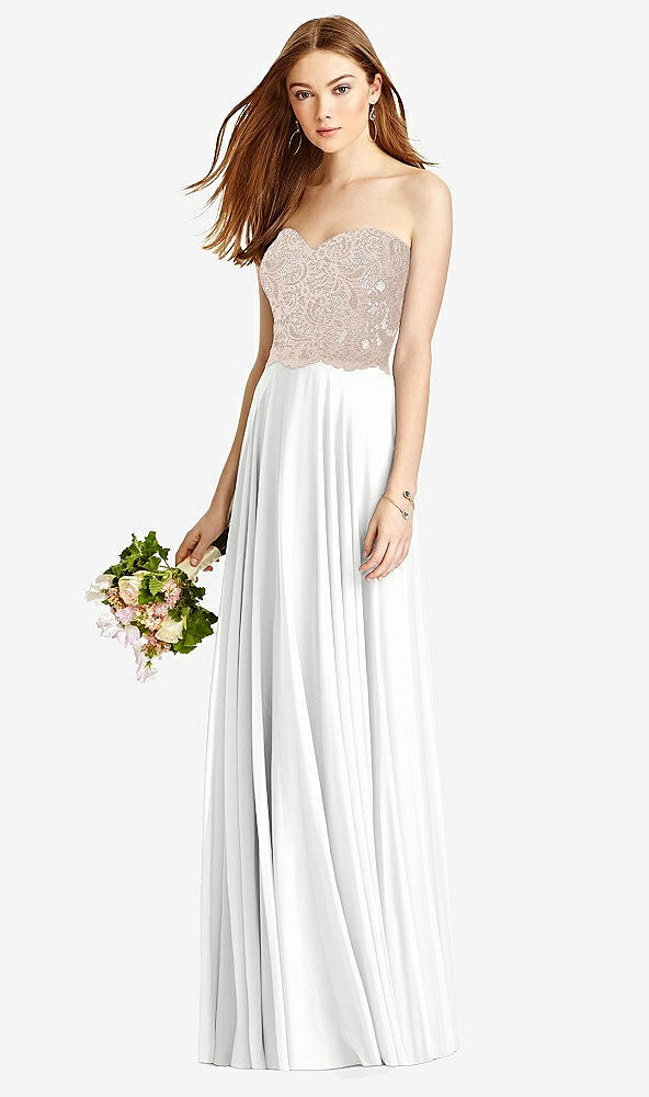 Front View - White & Cameo Studio Design Bridesmaid Dress 4529