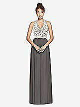Front View Thumbnail - Caviar Gray & Ivory Studio Design Bridesmaid Dress 4530
